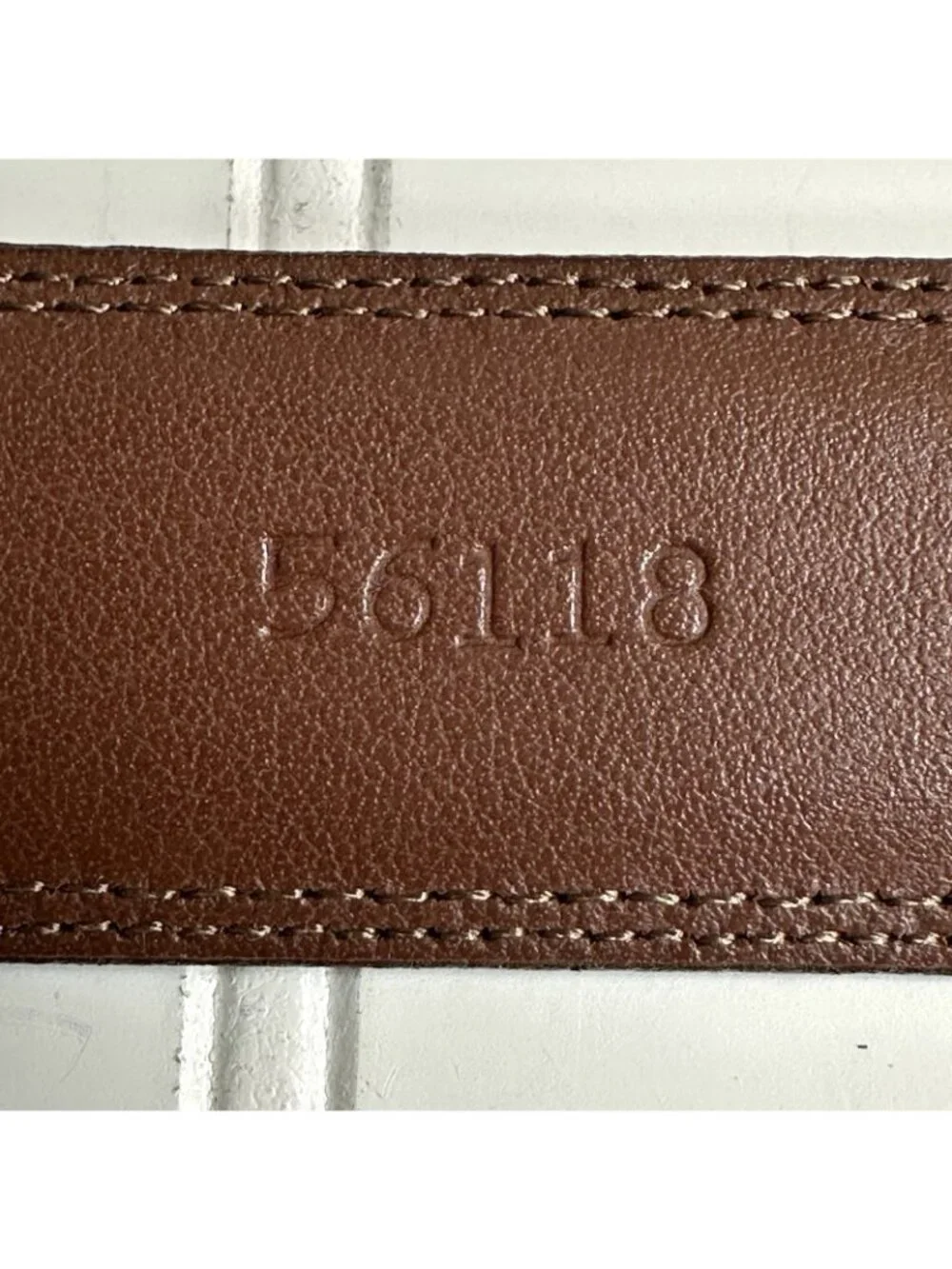 Torino Men's Belt 36 Brown Aniline Kipskin Shoulders Leather Silver Buckle USA